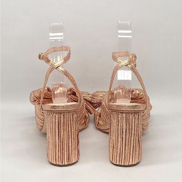 Loeffler Randall  Camellia Rose Pleated Bow Heel Sandals size 7 - Picture 9 of 13